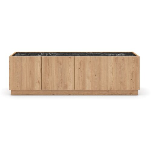 Marckeric Crni/natur TV stol u dekoru hrasta 160x48 cm Dione - Cijene