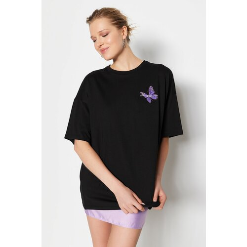 Trendyol T-Shirt - Black - Oversize Slike