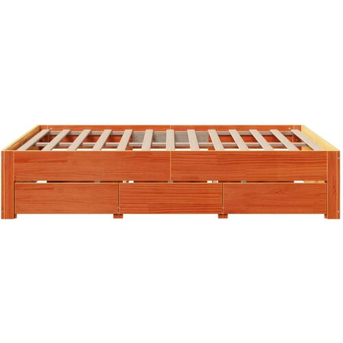 VidaXL okvir kreveta bez madraca s ladicama 140x190 cm od borovine Slike