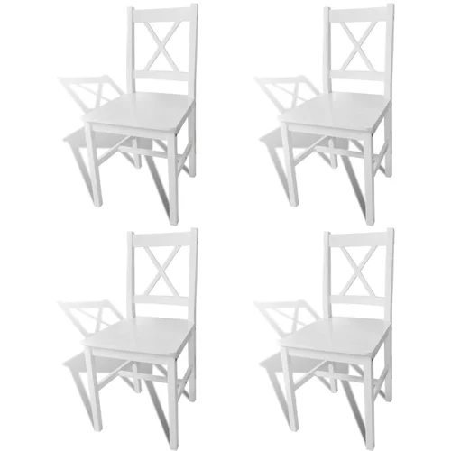 Beli Jedilni stoli 4 kosi beli iz borovine