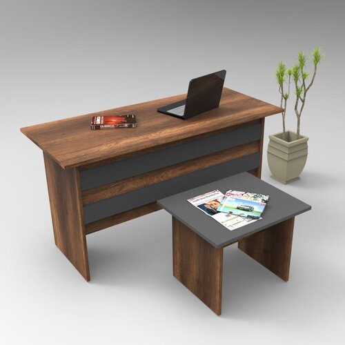 Hanah home Vo8-Ba WalnutAnthracite Office Furniture Set Cene