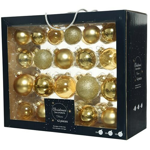 Miks božičnih krogel (Zlate barve, Steklo, 42 kos) Cene