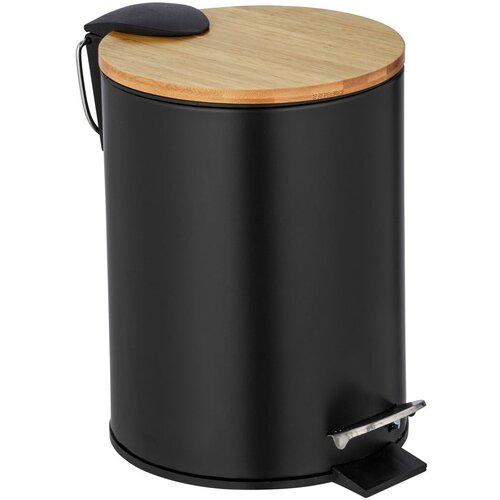 Wenko crna kanta za otpad s poklopcem od bambusa Tortona, 3 l Slike