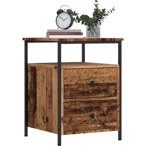 VidaXL Nočne omarice 2 kosa starinski les 44x45x60 cm inženirski les Slike