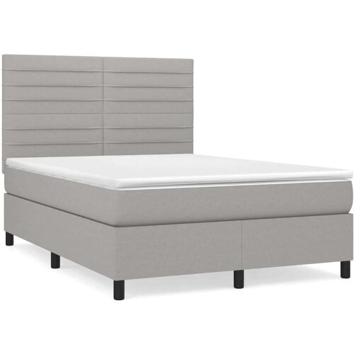  Box spring s madracem svjetlosivi 140x200 cm od tkanine Slike
