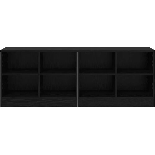  Ormarić za krevet s policom 2 kom. Crni hrast 66 x 33 x 48 cm - Crni hrast Slike