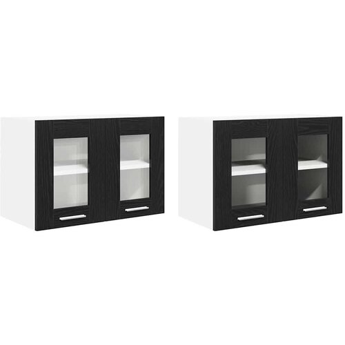 VidaXL viseći ormarić s policom riga 2 pcs crni hrast 60 x 31 x 40 cm Slike