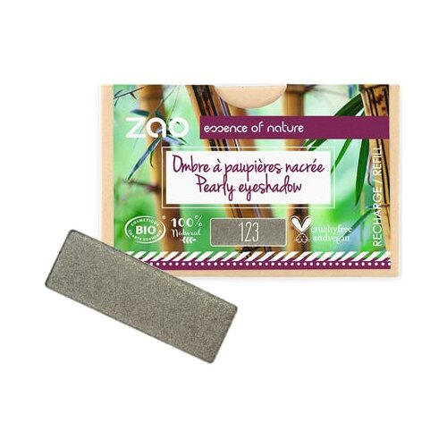 Zao refill rectangle eye shadow - 123 pearly grey khaki Slike