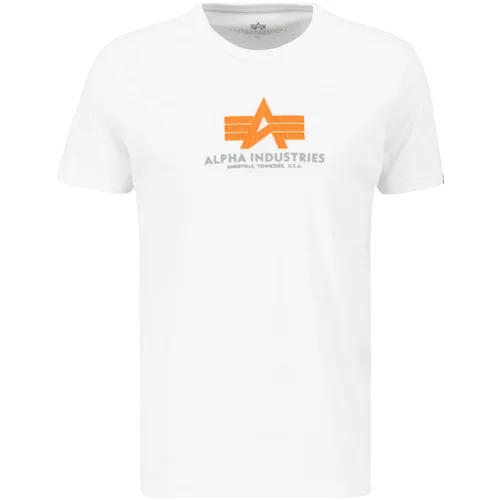 Alpha Industries Pamučna majica Basic Rubber za muškarce, boja: bijela, s aplikacijom, 100501RB