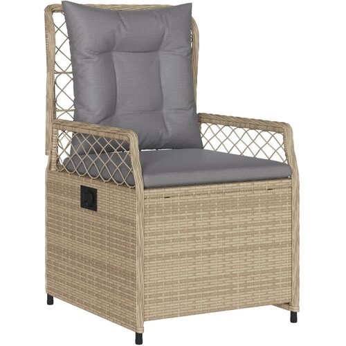  7-dijelni vrtni blagovaonski set od poliratana s jastucima bež 160 x 80 x 74 cm Slike