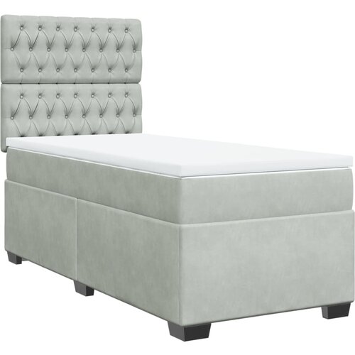 Maison Chic Box spring postelja - Vzmetna postelja z vzmetnico svetlo siva 100x200 cm žamet SL23273, (21891315) Cene