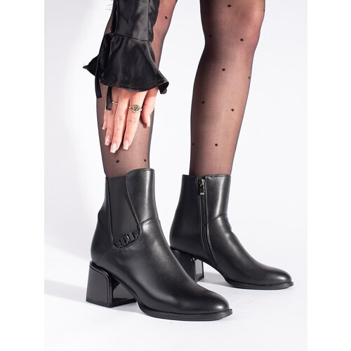 Shelvt Black ankle boots with elastic insert Cene
