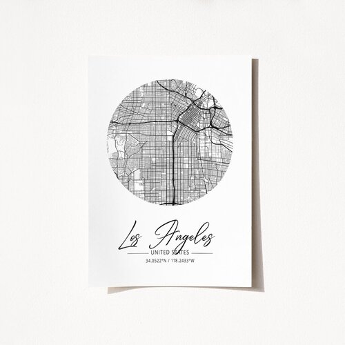 Wallity Poster Los Angeles-2076, 21x29,7 cm, bijeli Cene