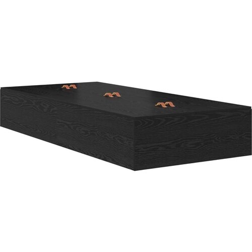  Krevet s prostorom za pohranu Crni Hrast 100x200 cm Slike
