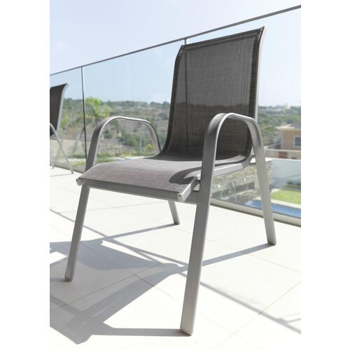 Ambia Garden STOL aluminij, jeklo srebrne barve, svetlo rjava Slike
