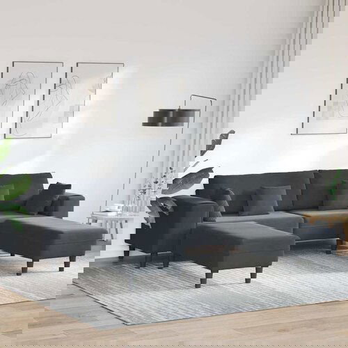 vidaXL Žametni kavč z blazino 3 pcs Temno siva 208 cm Žamet Cene