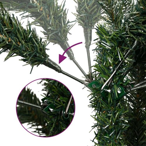 vidaXL Ozka novoletna jelka pravi les in beli sneg zelena 180 cm, (20579601) Cene