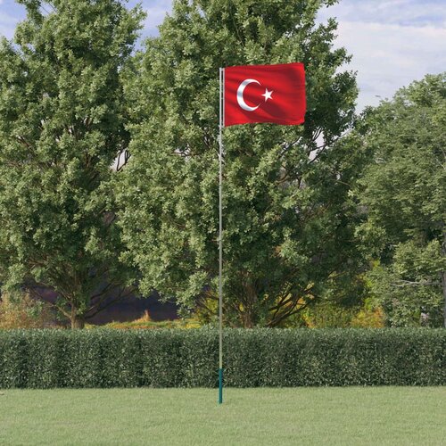 vidaXL Turska zastava i jarbol 5 55 m aluminijska Cijene