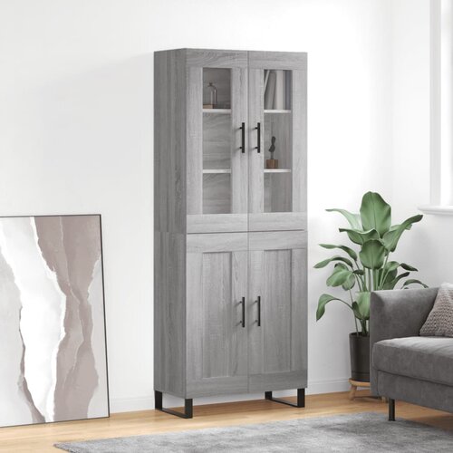 vidaXL Visoka komoda siva sonome 69 5x34x180 cm od konstruiranog drva Cijene