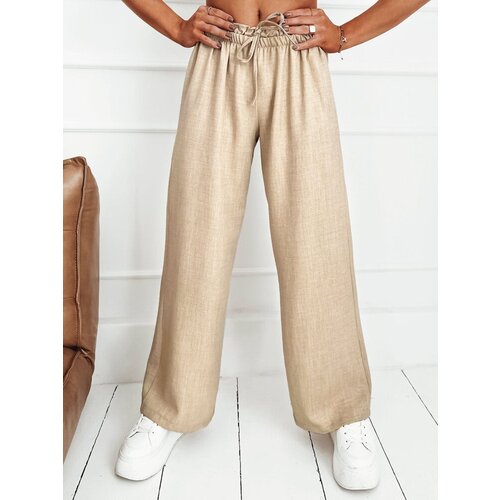DStreet Spodnie damskie wide leg MADDIE ciemnobeżowe Slike