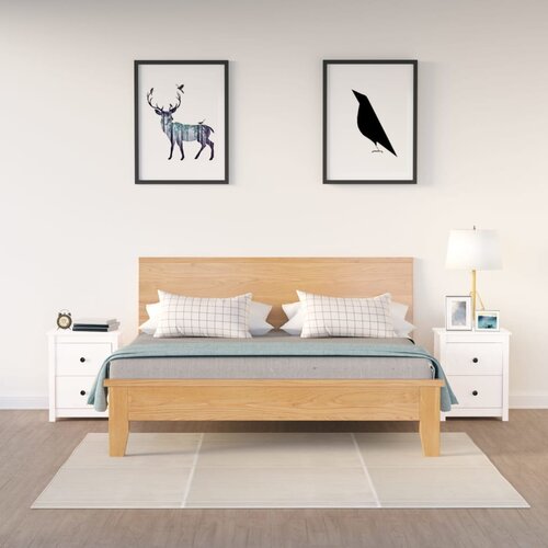 VidaXL Nočna omarica 2 kosa bela 50x35x61,5 cm trdna borovina Slike