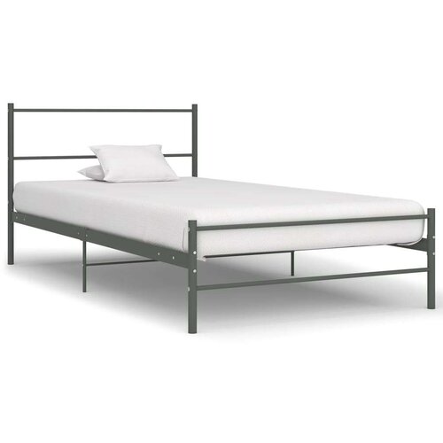  Za krevet sivi metalni 100 x 200 cm Slike