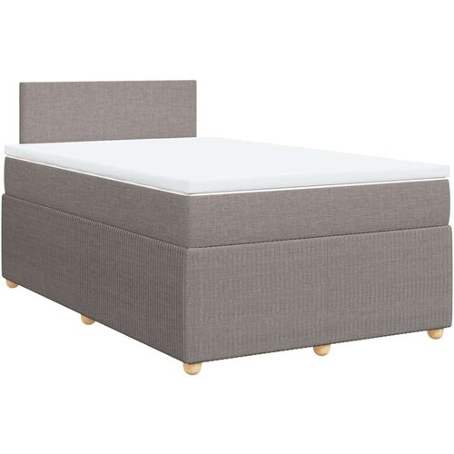 VidaXL Krevet s oprugama i madracem smeđesivi 120 x 200 cm od tkanine Slike