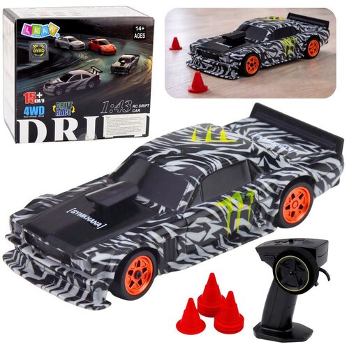 Rc Drift Sportski Automobil Na Daljinsko Upravljanje Crni Čunjevi 15 km/h 1:43 Cijene