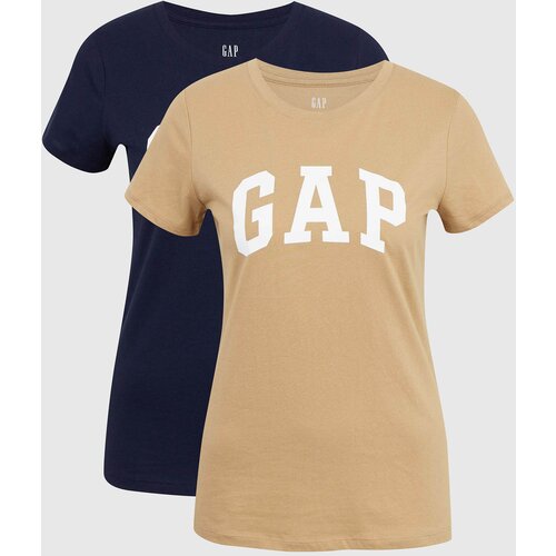 GAP Beige women's T-shirt Logo franchise classic t-shirt, 2pcs Cijene