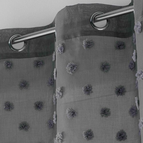 Douceur d int&amp;eacute;rieur Antracitno siva prosojna zavesa 140x240 cm Melusine &amp;ndash; Slike
