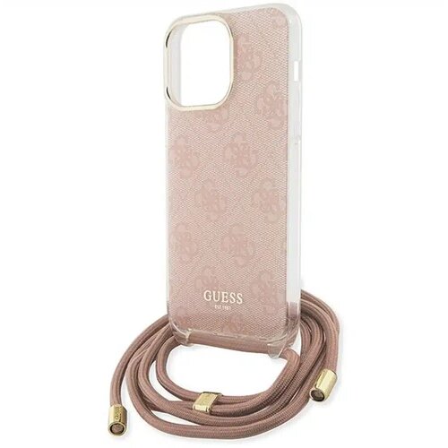  Originalna GUESS Hardcase GUHCP15SHC4SEP torbica za iPhone 15/14/13 (Crossbody Cord 4G Print / roza) Slike