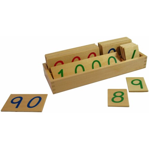 Montessori Montesori Drvene numeričke pločice 1-1000 veće sa kutijom Slike