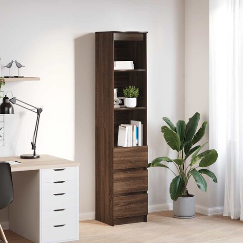 VidaXL Visoka ploča smeđi hrast 37,5x35x180 cm izrađeno drvo Slike