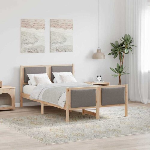 VidaXL Krevetna konstrukcija Sivo-smeđa 120 x 190 cm tkanina Slike