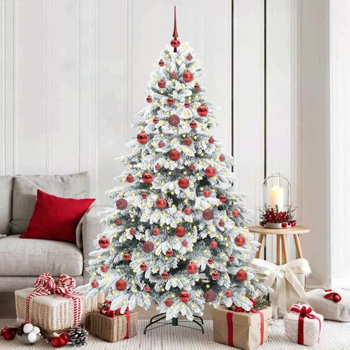 vidaXL Umestno božično drevo med 300 LED Zelena 180 cm PE in PVC Cene