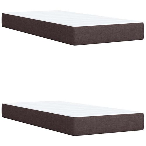  Krevet s oprugama i madracem tamnosmeđi 200x200 cm od tkanine Slike