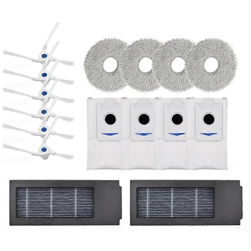 INORCO 16 kosov zdruljivih delov robotskega sesalnika Ecovacs Deebot X2 / X2 Pro / DEX86, dodatki, stranska krtaa, filter, vreka za prah, krpa za brisanje, (21984538) Slike
