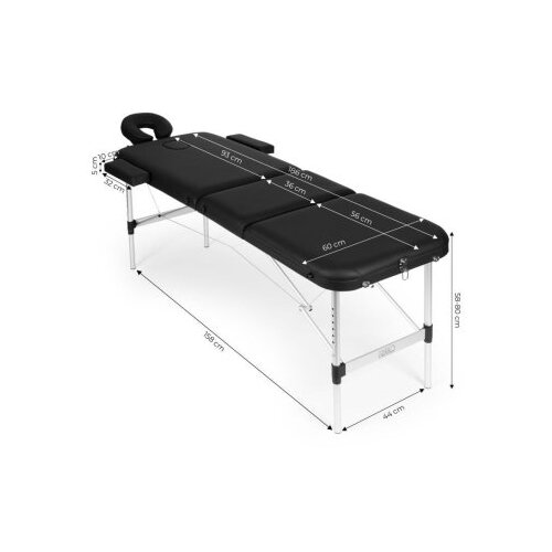 Modern Home Aluminijumski masažni i rehabilitacioni sto, 3-sekcioni, sklopivi u kofer + torba Cene