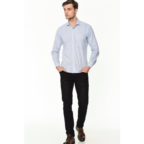 Dewberry G625 LINEN SHIRT-PLAIN BLUE Cene