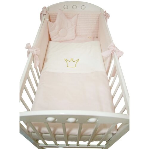 Baby Textil textil posteljina za krevetac sa ogradicom Lux, Roze Cene
