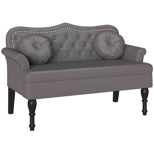  Chesterfield klupa Siva 120.5 x 65 x 75 cm Lažna koža Slike