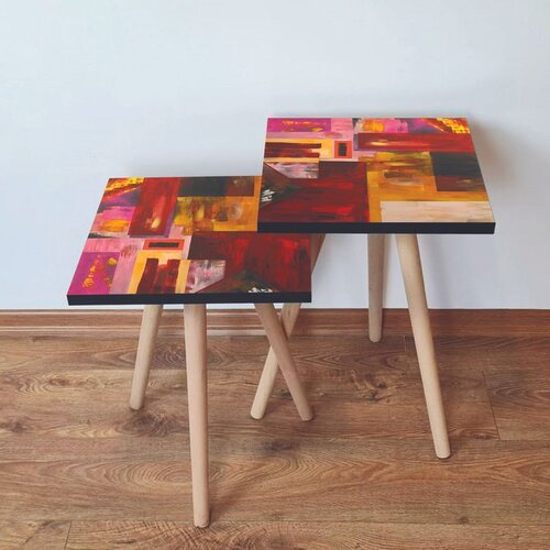 Hanah home 2Shp55 - multicolor multicolor nesting table (2 pieces) Cene