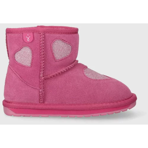 EMU Australia Dječje cipele za snijeg od brušene kože K12958 Barton Heart boja: ružičasta