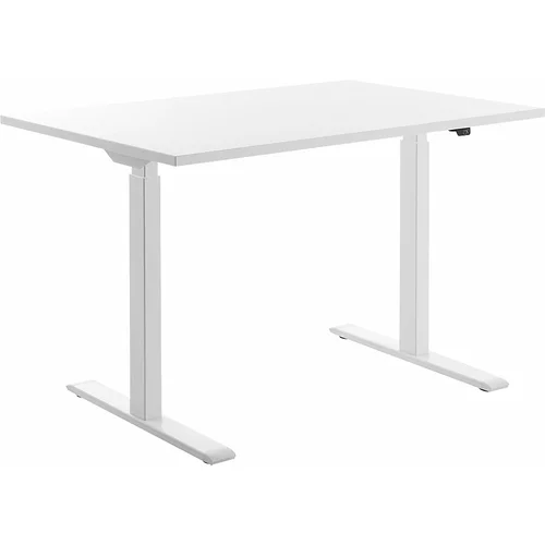 Top Star Pisalna miza z električno nastavitvijo višine, ŠxG 1200 x 800 mm, bela plošča, belo ogrodje