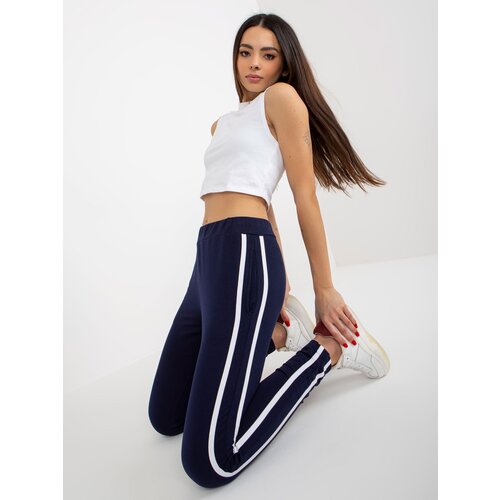 Fashion Hunters RUE PARIS navy basic sweatpants without fastening Cene