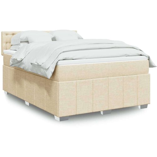  Krevet s oprugama i madracem krem 160x200 cm od tkanine Cijene