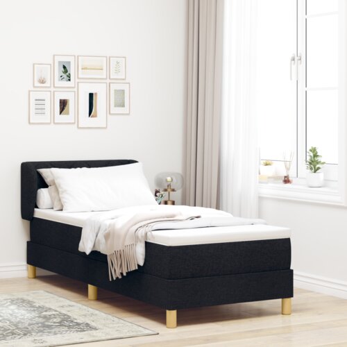Box Spring Krevet s Madracem Crni 80x200 cm Tkanina Cijene