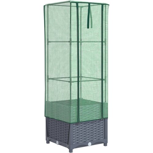 Maison Chic Visoka greda - Greda - Cvetlični Lonec s prevleko za rastlinjak videz ratana 40x40x139 cm, (21789464) Cene