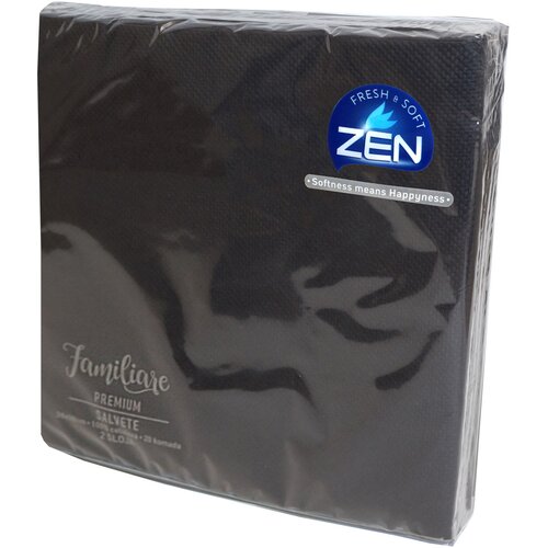 Zen Salvete Familiare Premium, Dvoslojne, 20 komada, Crne Slike