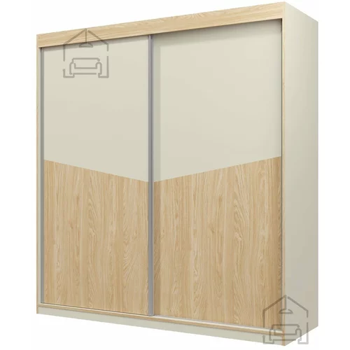 ADRK Furniture Garderobna omara Atson 200 cm - sivo-bež/hrast